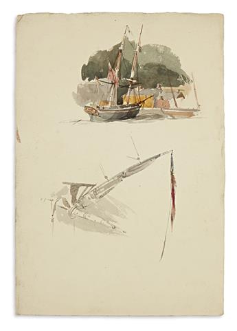 BRIERLY, OSWALD WALTERS. Large collection of marine sketches.